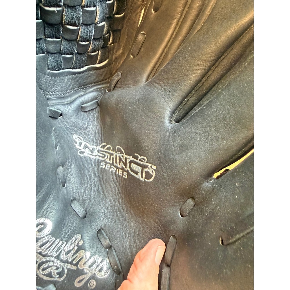 Rawlings Instinct Series Baseball Glove Black Leather Basket Web Pad Lock RHT - Picture 3 of 5
